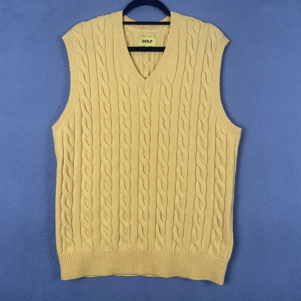 Golf Wang Sweater Vest Mens Large Cable Knit Wool Pullover Tyler the Creator